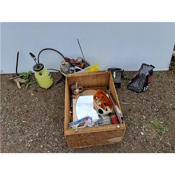 **Bathroom Wall Cabinet, Pesticide Sprayer, Gear Shifter, Battery Charger, Wooden Crate, Pickup Only