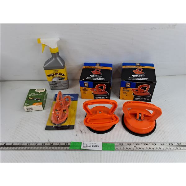 Power Fist Suction Cup Dent Pullers, Rust Block Spray, Camo Bandages