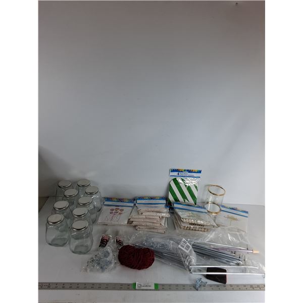 Favor Boxes, (9) Jars 5 1/4", Fragrance Mist, Misc