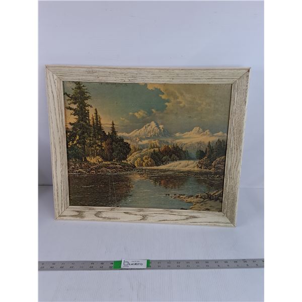 Framed Landscape Painting 23"x19"