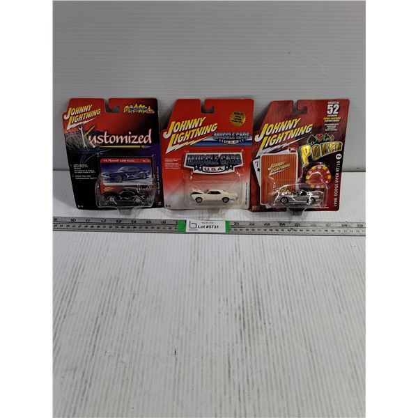 (3) Johnny Lightning 1:64 Die-Cast Cars-1970 Plymouth,GTO,Viper