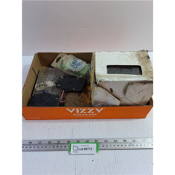 Assorted Screws and Circuit Breakers