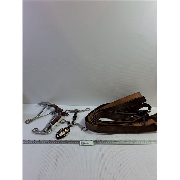 Latigoes (5), Hackamore, Stainless Steel Training Bit (Copper Mouth Snaffle)
