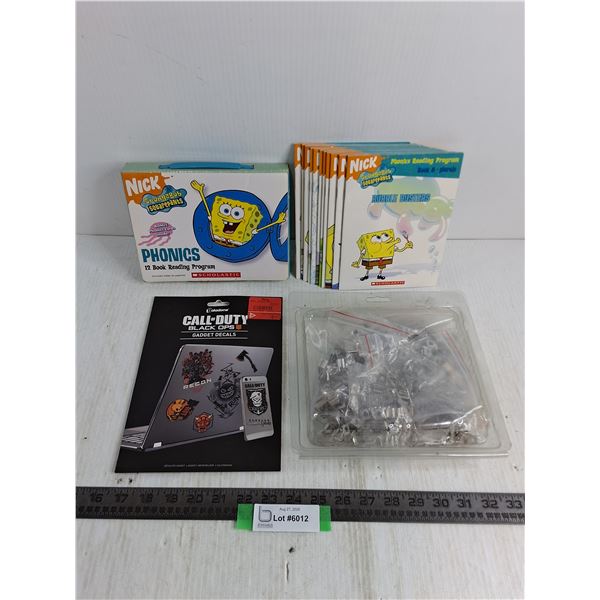 Sponge Bob Phonics 12-Book Set, Call of Duty Gadget Decals, Bulk Metal Brackets