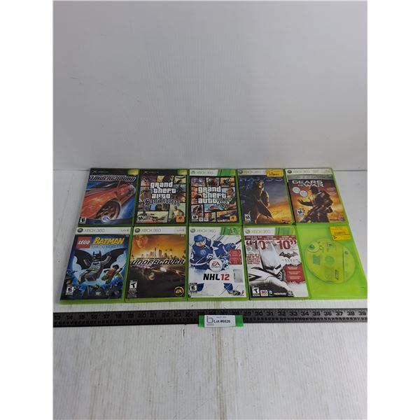 (10) X Box/X Box 360 Video Games - Lego Batman, NHL 12, Halo 3
