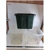 Image 1 : (3) Storage Bins - 1 has Wheels - 16x22x15" Cannot Ship