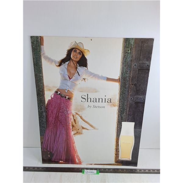 Stetson Double-Sided Poster Featuring Shania Twain Promoting "Shania" Perfume - 22" x 28"