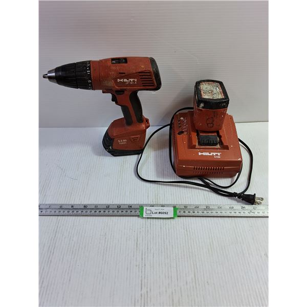 Hilti Screwdriver w/ (2) Batteries & Battery Charger - Working