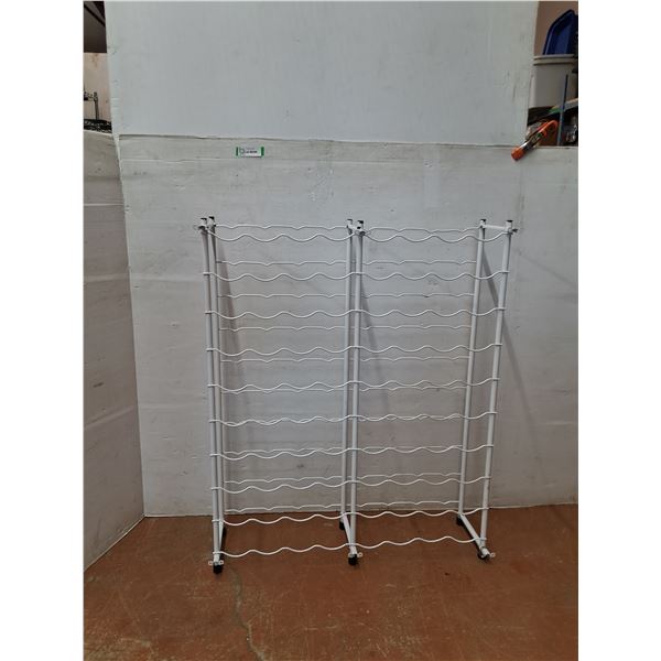 *Freestanding White Multi-Tier Metal Wine Rack 32"x39"x9" ( as is, cannot ship)