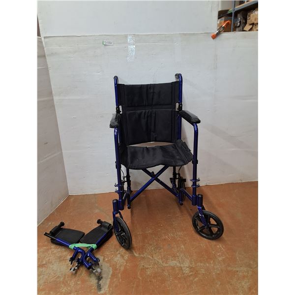 *Folding Aluminum Transport Wheelchair 18"x18"x38" ( as is, cannot ship)