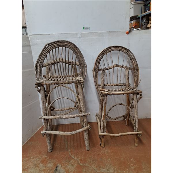 *Rustic Bentwood And Willow Twig Bar Stools Up To 18"x18"x45" ( as is, cannot ship)