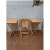Image 1 : *Four Collapsible Side Tables With An Upright Storage Rack 15"x19"x27" ( as is, cannot ship)