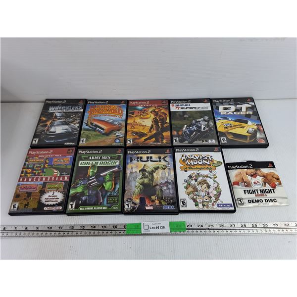 Assorted PS2 Games - Hulk, DT Racer, Harvest Moon, Misc