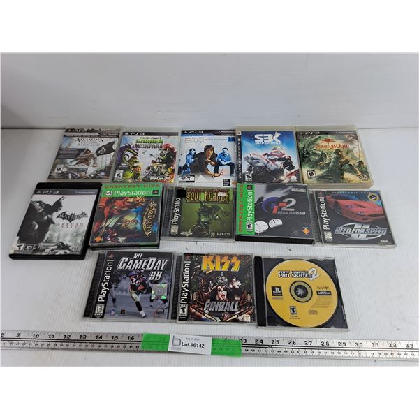 Assorted Playstation Games - Gran Turismo, Kiss Pinball, Batman Arkham City, Misc