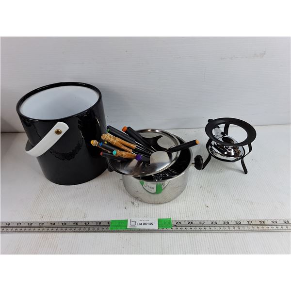 Ice Bucket, Fondue Set