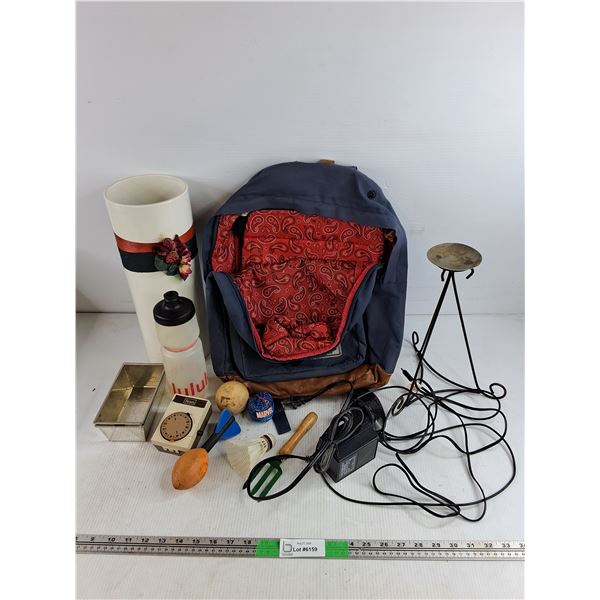 Kerschnel Backpack, Vase, Lululemon Bottle, Sears Timer, Tea Light Holder, Misc