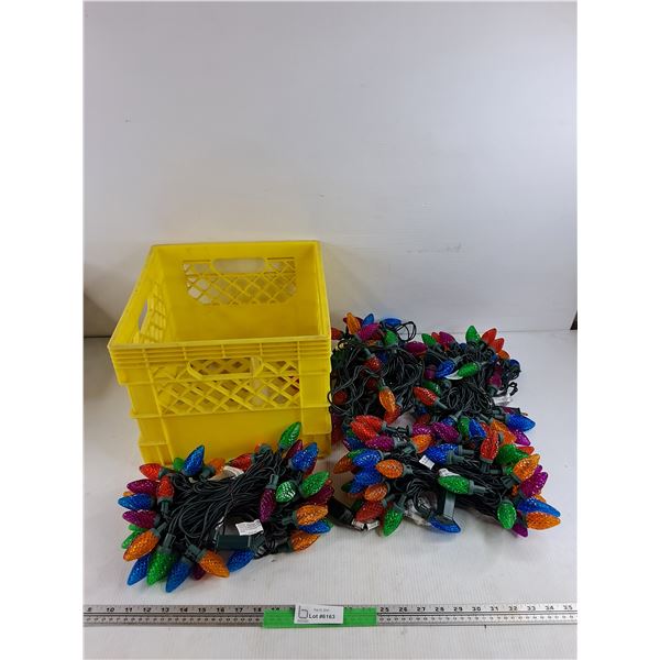 Milk Crate, Christmas Tree Lights, Powers On, As Is, Pickup Only
