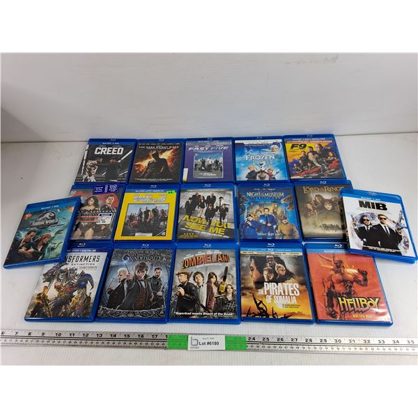 Assorted Blu Ray Discs - Zombieland, Jurassic World, Fast Five, Misc