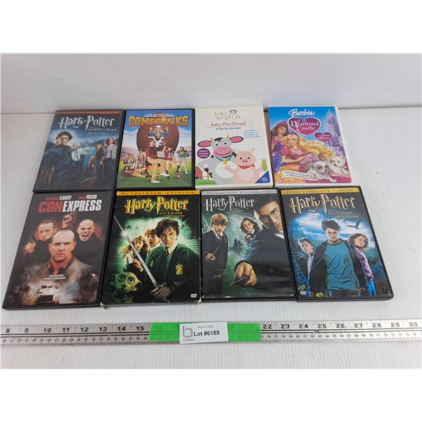 Assorted DVD Movies - Harry Potter, Con Express, Baby Macdonald, Misc