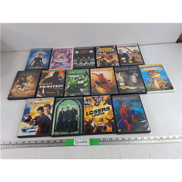 Assorted DVD Movies - Spider Man, Hunted, Friday Night Lights, Misc