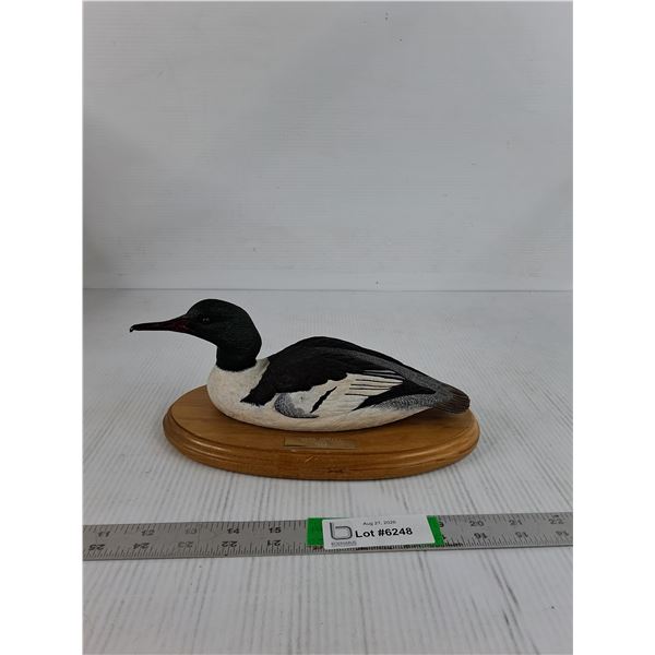 Decorative Bird Wood Carving With Oval Base 10" (as is)