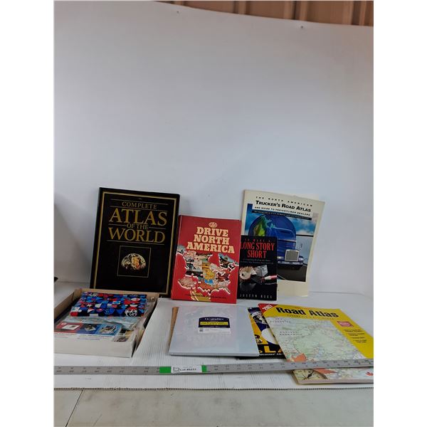 Various Atlas's, Blank Busines Cards, Letterhead Papers, Misc