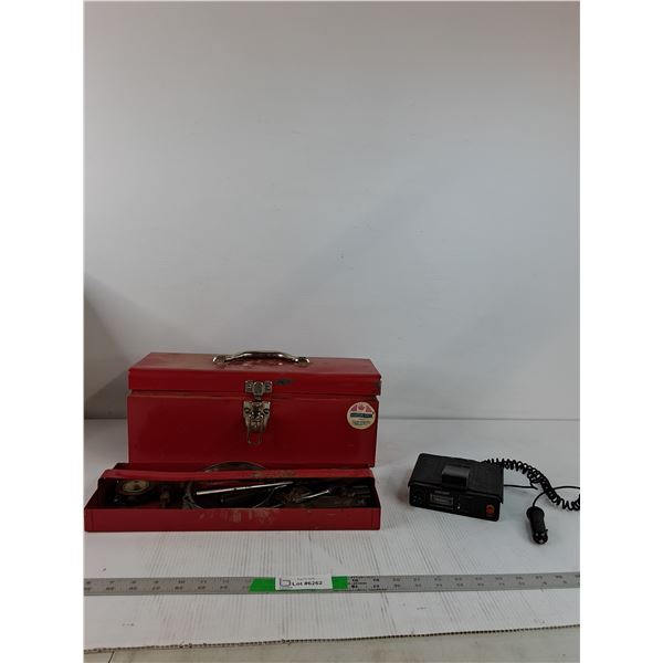 Vintage Cincinnati Microwave Escort Radar Warning Receiver, Red Tool Box 16"x7x7" ( as is)