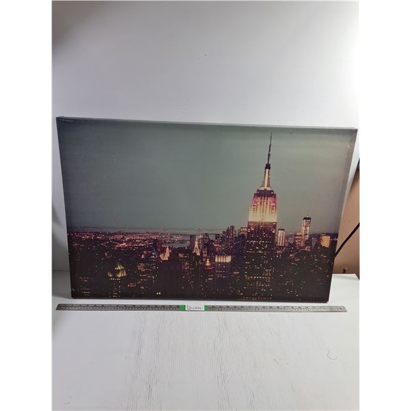 Canvas Wall Art Featuring Aerial View of New York City Skyline-36"x24", Pickup Only