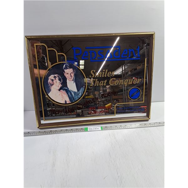 Vintage Pepsodent Wall Mirror Featuring classic Retro Dental Graphics-23"x18"