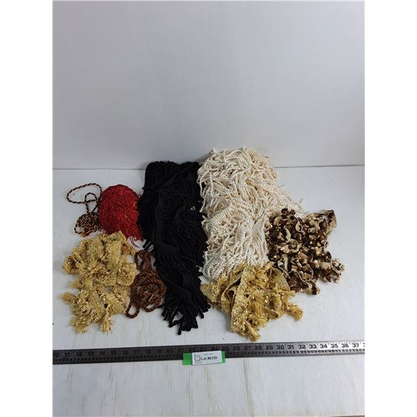 Assorted Tassels & Fabric Cords - Longest 12'