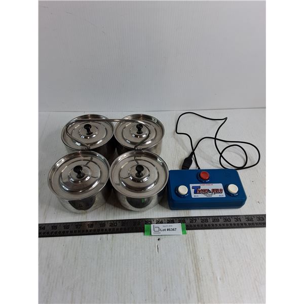 Lalit 4-Server Pot from India, Atari "Track & Field" Game Controller
