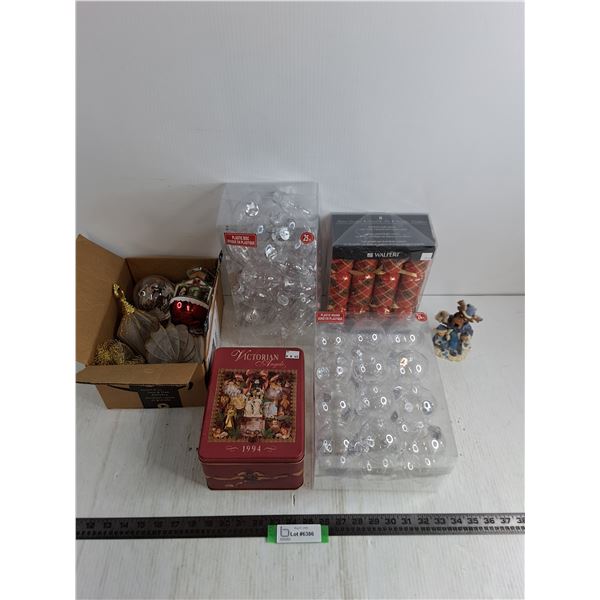 NIB Christmas Ornaments, Festive Crackers, Jigsaw Puzzle, Moose Ornament