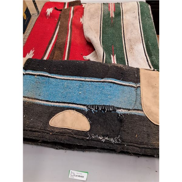 Horse Blankets (3) - Blue 31 x 30 - Red 60 x 27 - Green 58 x 27.5