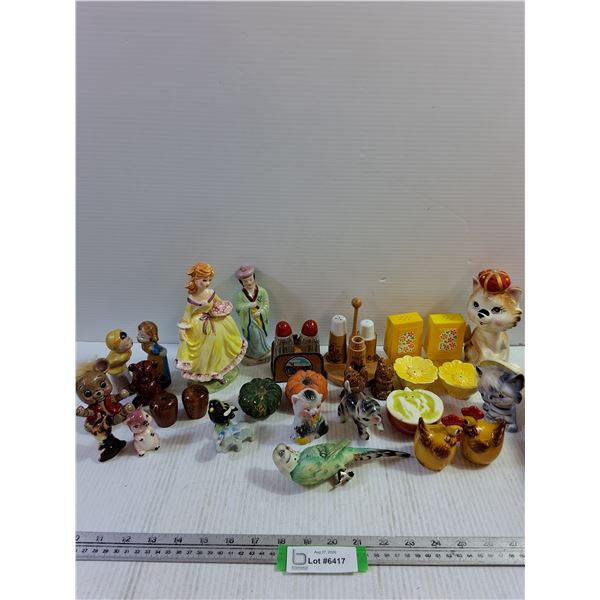 Assorted Salt/Pepper Shakers and Figures