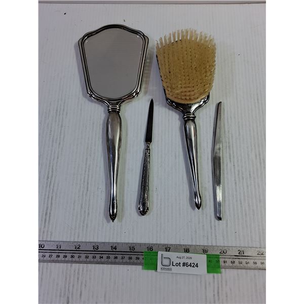 ^ 'International Sterling' Stamped Silver Vintage Vanity Set