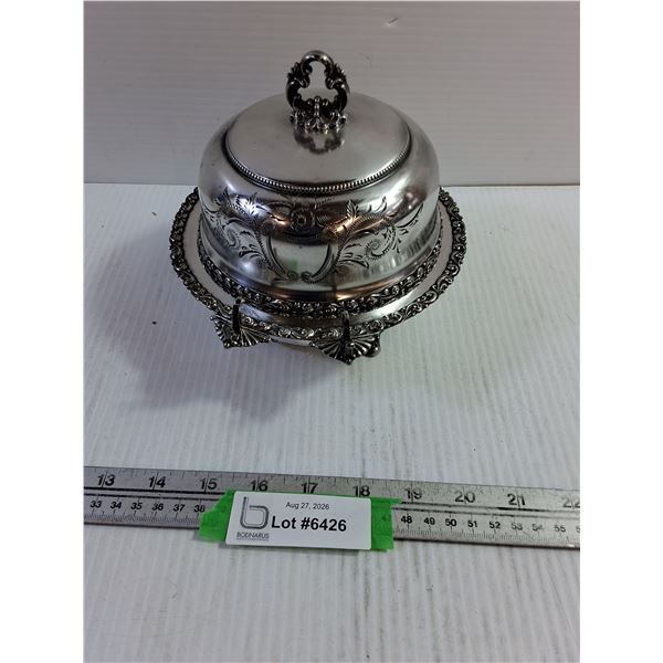 Silver Plated Old-Fashioned Butter Dish