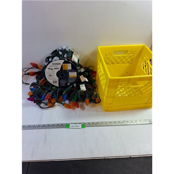 (3) Sets of Working Christmas Lights & Dairyland Crate, Pickup Only