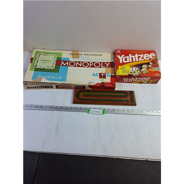 Monopoly Game, Yahtzee, Cribbage