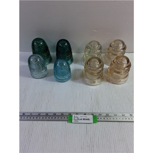 (2) Sets of Vintage Glass Insulators - Dominion & Standard