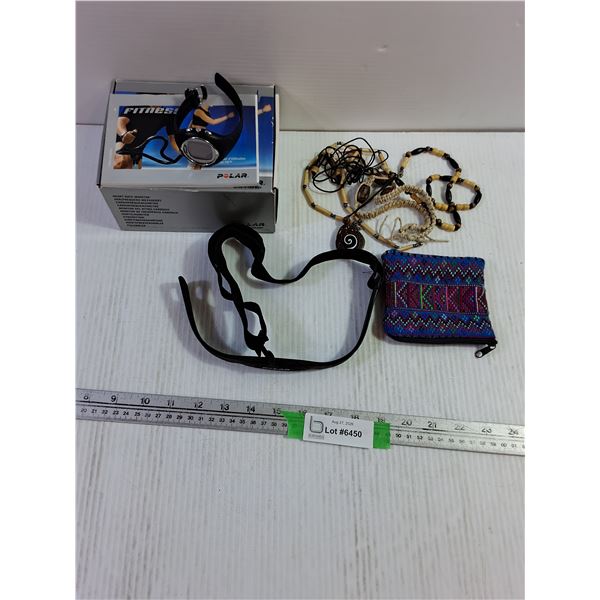 Polar Fitness Watch Heart Rate Monitor & Necklaces, Coin Bag