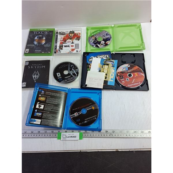 (6) Xbox One & PlayStation 2,3 Games - Skyrim, Halo, NHL 17