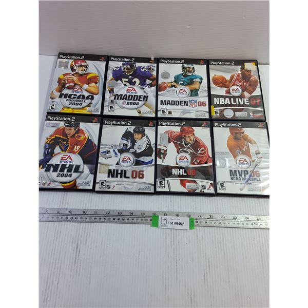 (8) Playstation 2 Sports Games - NHL, Madden, NBA