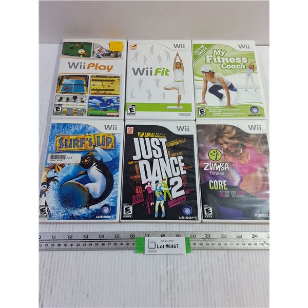 (6) Wii Game Discs