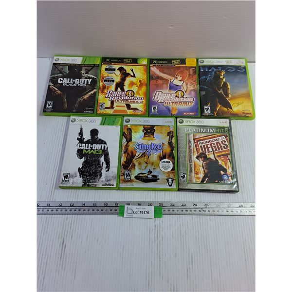 (7) Xbox Game Discs - Call of Duty MW3, Black Ops, Halo 3 + Poster