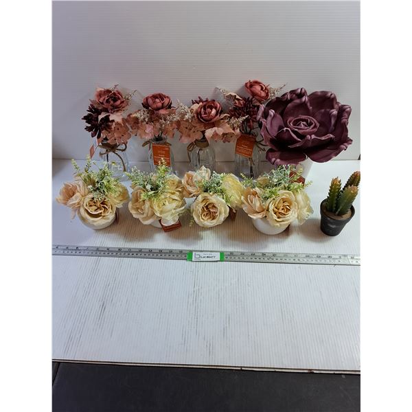 (10) Decorative Flowers & Cactus