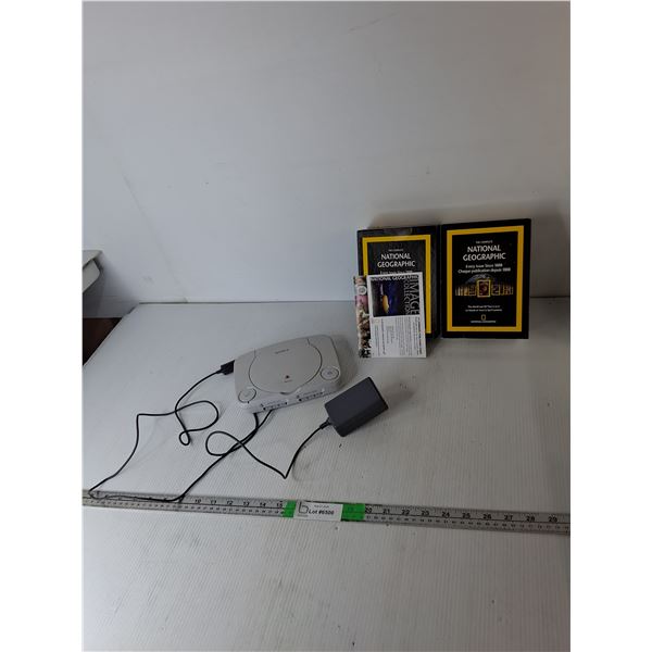 Sony PS One- Powers On & Nat Geo DVD-Roms
