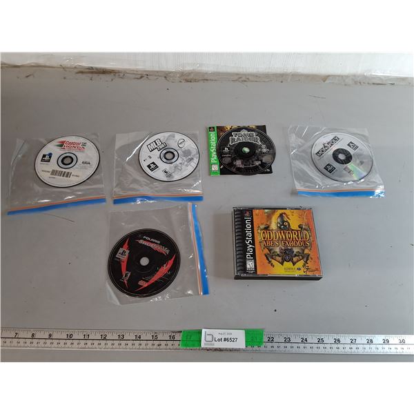 (6) Play Station Games- Tomb Raider, Monopoly, SnoCross, Misc.