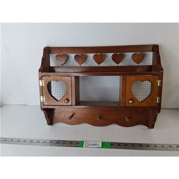 Wooden Wall Hanger/Shelf 16.75" x 3.5" x 12.75"