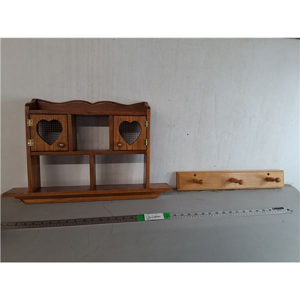 (2) Wooden Wall Hangers/Shelf Up to 21" x 3.5" x 14"- Can't Ship