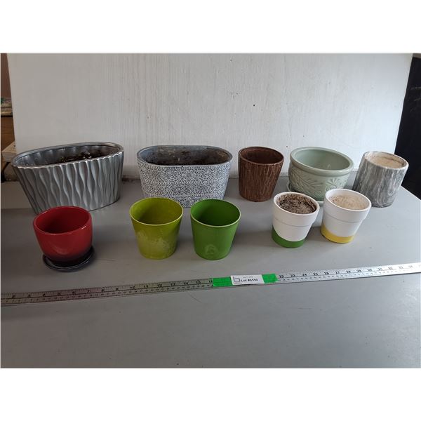 Mostly Ceramic Planters Up to 10" Long